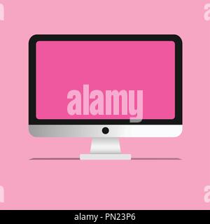 Flat design business Vector Illustration concept Empty copy space modern abstract background Geometric element. Desktop Computer Display Monitor Mount Stock Vector