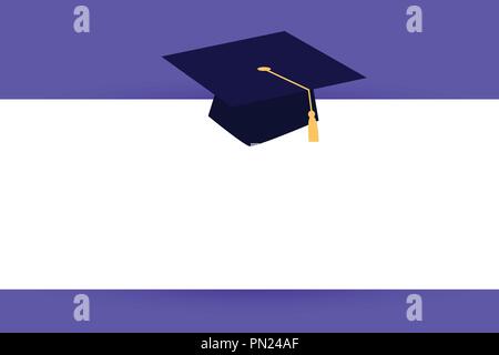 Flat design business Vector Illustration concept template copy space text for Ad website esp isolated 3d isometric. Graduation hat with Tassel Scholar Stock Vector