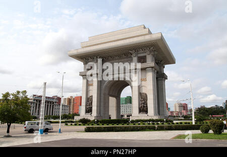 Arch of Triumph in Pyongyang Stock Photo