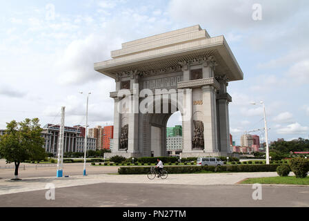 Arch of Triumph in Pyongyang Stock Photo