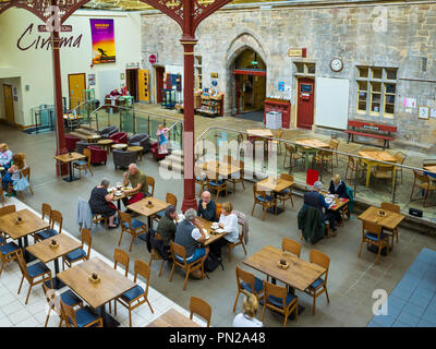 The Station a former railway train station at Richmond North Yorkshire now a busy arts centre gallery cinema and cafÃ© Stock Photo