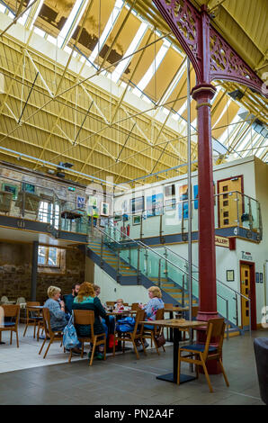 The Station a former railway train station at Richmond North Yorkshire now a busy arts centre gallery cinema and cafÃ© Stock Photo