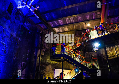 19th century shaft by Isambard Kingdom Brunel, part of the Thames Tunnel project, Underground venue at the Brunel Museum, London, UK Stock Photo