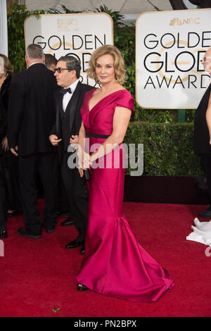 Nominated for BEST PERFORMANCE BY AN ACTRESS IN A MINI-SERIES OR MOTION PICTURE MADE FOR TELEVISION for her role in “AMERICAN HORROR STORY: FREAK SHOW”, actress Jessica Lange attends the 72nd Annual Golden Globes Awards at the Beverly Hilton in Beverly Hills, CA on Sunday, January 11, 2015.  File Reference # 32536 153JRC  For Editorial Use Only -  All Rights Reserved Stock Photo