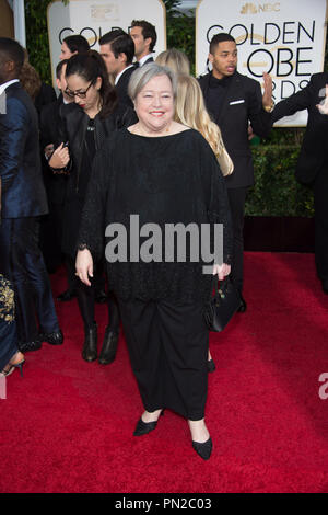 Nominated for BEST PERFORMANCE BY AN ACTRESS IN A SUPPORTING ROLE IN A SERIES, MINI-SERIES OR MOTION PICTURE MADE FOR TELEVISION for her role in “AMERICAN HORROR STORY: FREAK SHOW”, actress Kathy Bates attends the 72nd Annual Golden Globes Awards at the Beverly Hilton in Beverly Hills, CA on Sunday, January 11, 2015.  File Reference # 32536 270JRC  For Editorial Use Only -  All Rights Reserved Stock Photo