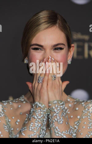 Lily James  03/01/2015 The World Premiere of 'Cinderella' held at El Capitan Theatre in Hollywood, CA Photo by Izumi Hasegawa / HNW / PictureLux Stock Photo