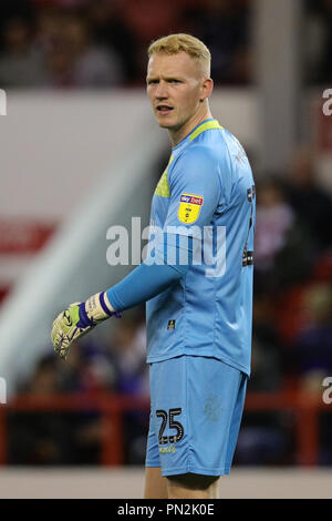 Sheffield Wednesday goalkeeper Cameron Dawson during the Sky Bet Championship match at the City Ground, Nottingham. PRESS ASSOCIATION Photo. Picture date: Wednesday September 19, 2018. See PA story SOCCER Forest. Photo credit should read: Aaron Chown/PA Wire. RESTRICTIONS: No use with unauthorised audio, video, data, fixture lists, club/league logos or 'live' services. Online in-match use limited to 120 images, no video emulation. No use in betting, games or single club/league/player publications. Stock Photo