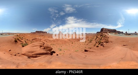 360 degree panoramic view of Monument Valley overview near the visitors centre