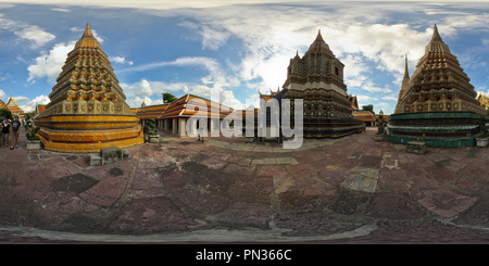 360 degree panoramic view of Temple, Wat Pho, Bangkok, Thailand