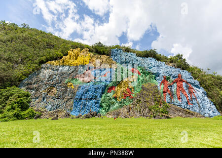 Viñales Mural de la Prehistoria by the artist Leovigildo González Morillo Stock Photo