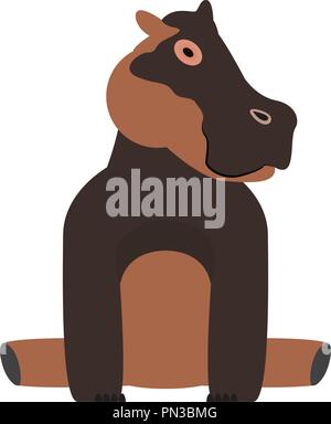 Isolated stuffed hippo toy Stock Vector