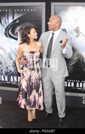 Carla Gugino, Dwayne Johnson  05/26/2015 'San Andreas' Premiere held at the TCL Chinese Theatre in Hollywood, CA Photo by Kazuki Hirata / HNW / PictureLux