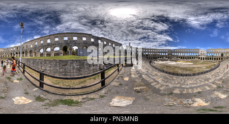 360 degree panoramic view of Pula Arena, Croatia