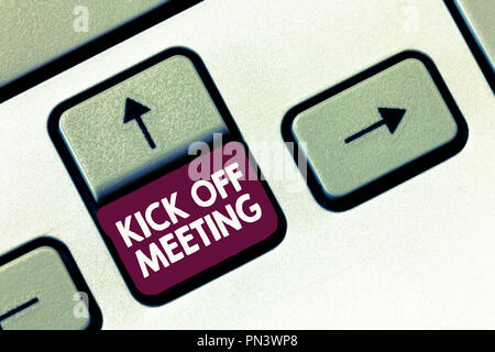 Conceptual Hand Writing Showing Kick Off Meeting. Concept Meaning Getting  Fired From Your Team Private Talking About Company Square Rectangle Paper  Sheet Load With Full Of Pattern Theme Stock Photo, Picture and