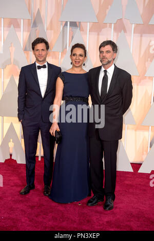 Bennett Miller, Oscar® nominee for Achievement in Directing, for work on 'Foxcatcher', actress Maya Rudolph and Paul Thomas Anderson, Oscar® nominee for Achievement in Adapted Screenplay, for work on 'Inherent Vice' arrive for the live ABC Telecast of The 87th Oscars® at the Dolby® Theatre in Hollywood, CA on  Sunday, February 22, 2015.  File Reference # 32566 426THA  For Editorial Use Only -  All Rights Reserved Stock Photo