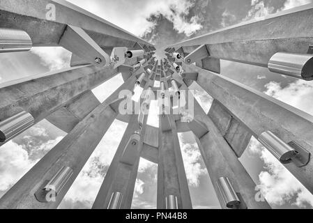 The Tower of Voices featuring 40 wind chimes at the Flight 93 National Memorial, Shanksville, Somerset County, Pennsylvania, USA Stock Photo