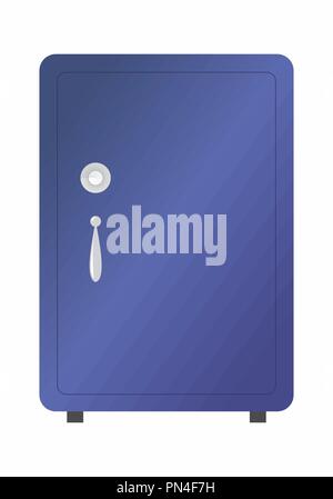 Illustration of an isolated dark blue safe on white background Stock Vector