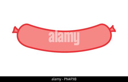 Illustration of a sausage on white background Stock Vector