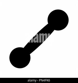 Dark silhouette of a small dumbbell on white background Stock Vector