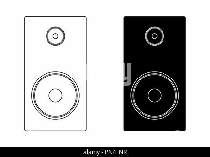 Illustration of two speakers isolated on white background Stock Vector