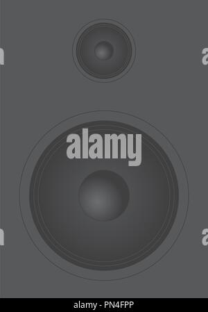 Detailed illustration of speakers in dark tones Stock Vector