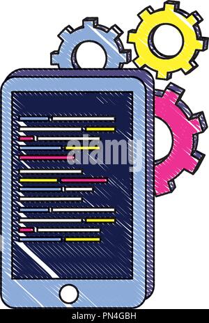 grated smartphone code program data network technology Stock Vector ...