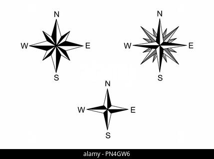 Wind roses illustrations Stock Vector