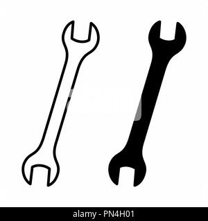 Black and white wrenches Stock Vector