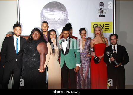 Jussie Smollett, Gabourey Sidibe, Trai Byers, Taraji P. Henson, Bryshere Y. Gray, Grace Gealey, Kaitlin Doubleday  02/05/2016 47th NAACP Image Awards held at Pasadena Civic Auditorium in Pasadena, CA Photo by Kazuki Hirata / HNW / PictureLux Stock Photo