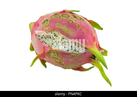 Rotten dragon fruit isolated on white background Stock Photo