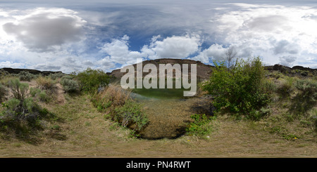 360 degree panoramic view of Deep Lake, Sun Lakes-Dry Falls State Park, Washington State, USA