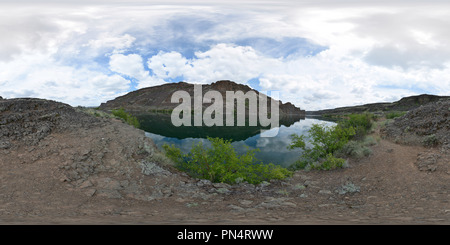 360 degree panoramic view of Deep Lake, Sun Lakes-Dry Falls State Park, Washington State, USA