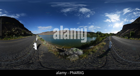 360 degree panoramic view of Park Lake, Sun Lakes-Dry Falls State Park, Washington State, USA