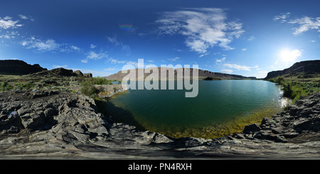 360 degree panoramic view of Park Lake, Sun Lakes-Dry Falls State Park, Washington State, USA