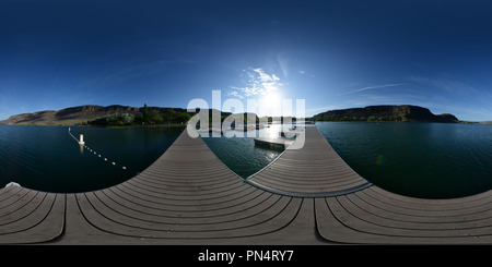 360 degree panoramic view of Marina at Sun Lakes-Dry Falls State Park, Washington State, USA