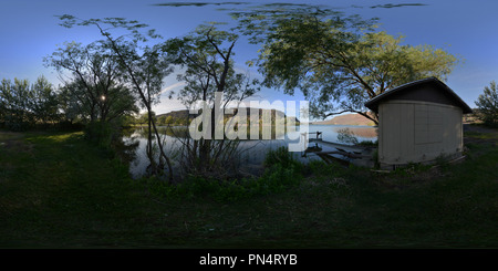 360 degree panoramic view of Park Lake, Sun Lakes-Dry Falls State Park, Washington State, USA