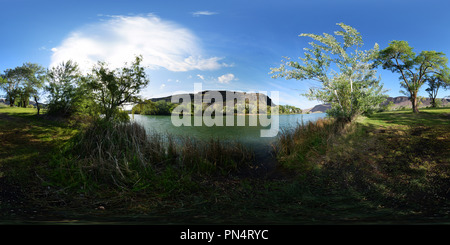 360 degree panoramic view of Park Lake, Sun Lakes-Dry Falls State Park, Washington State, USA