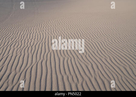 Natural wind-blown wave pattern in grainy sand at Great Sand Dunes National Park, Colorado Stock Photo