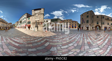 360 degree panoramic view of Inside Kotor city walls