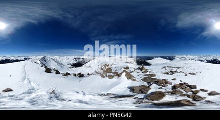 360 degree panoramic view of Bard Peak (13614'/4150m) summit