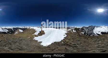 360 degree panoramic view of Ganley Mountain (12902'/3933m) summit