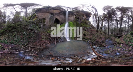 360 degree panoramic view of Cathedral Falls