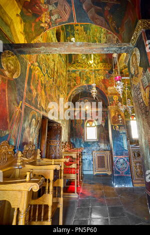 Interior of Monastery of Varlaam, Meteora, Greece Stock Photo