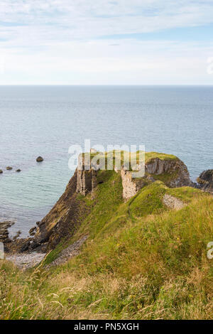 View of Findlater Castle over looking the Moray Firth in Scotland Stock Photo