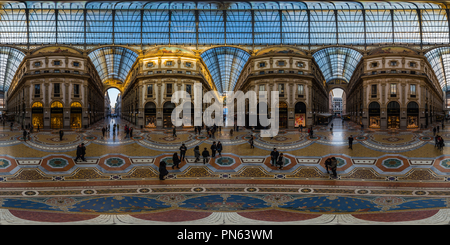 360 degree panoramic view of Mailand (Milan) - Galleria Vittorio Emanuele II