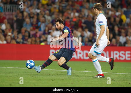 Barcelona, Spain. 18th Sep, 2018. Lionel Messi (Barcelona) Football/Soccer : UEFA Champions League Matchday 1 Group B match between FC Barcelona 4-0 PSV Eindhoven at the Camp Nou Stadium in Barcelona, Spain . Credit: Mutsu Kawamori/AFLO/Alamy Live News Stock Photo