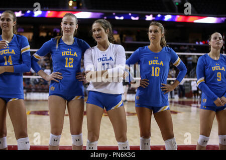Los Angeles, CA, USA. 19th Sep, 2018. UCLA Bruins before the UCLA Bruins vs USC Trojans at Galen Center on September 19, 2018. (Photo by Jevone Moore) Credit: csm/Alamy Live News Stock Photo