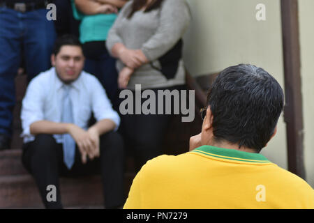 San Salvador, El Salvador, 20th September, 2018, Supreme CourtÂ´s union protest against labor abuse committed by judges. Credit: Camilo Freedman/Alamy Live News Stock Photo