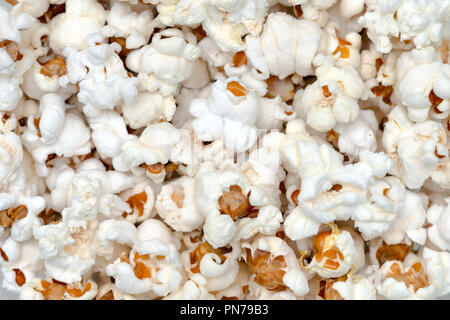 close up view of white pop corn texture Stock Photo