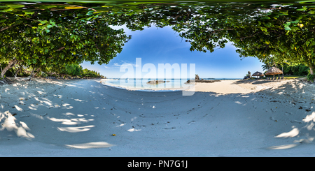 360 degree panoramic view of Hammock on the beach  - Castaway Island - Qalito Island - Fiji Islands